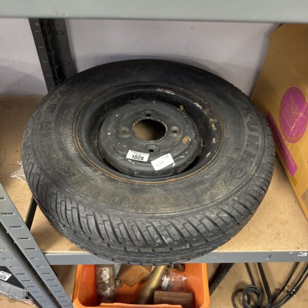 Used 10 inch trailer wheel with tyre for caravan or trailer.