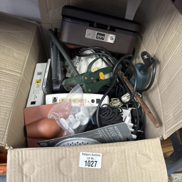 Assorted garden and workshop tools in a shed clearance lot.