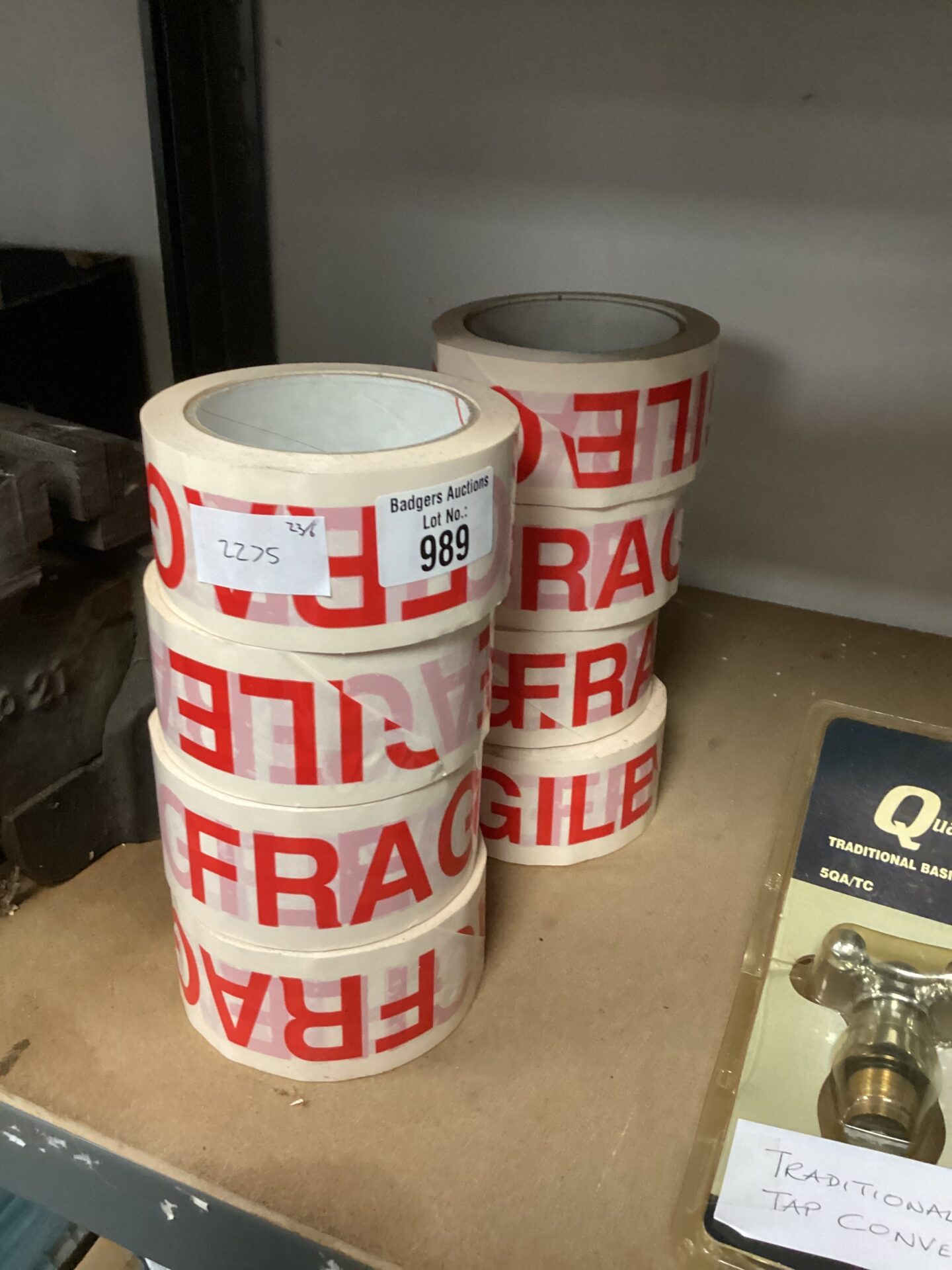 989 8 Rolls of tape marked fragile