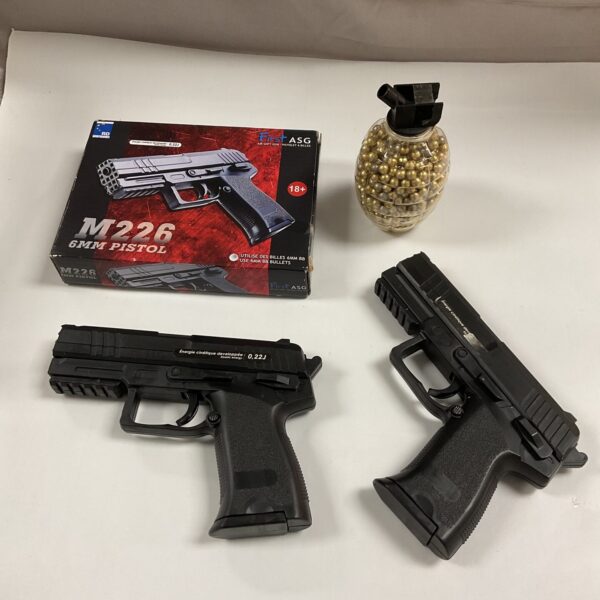 New Beretta M9 airsoft pistol replica in box.