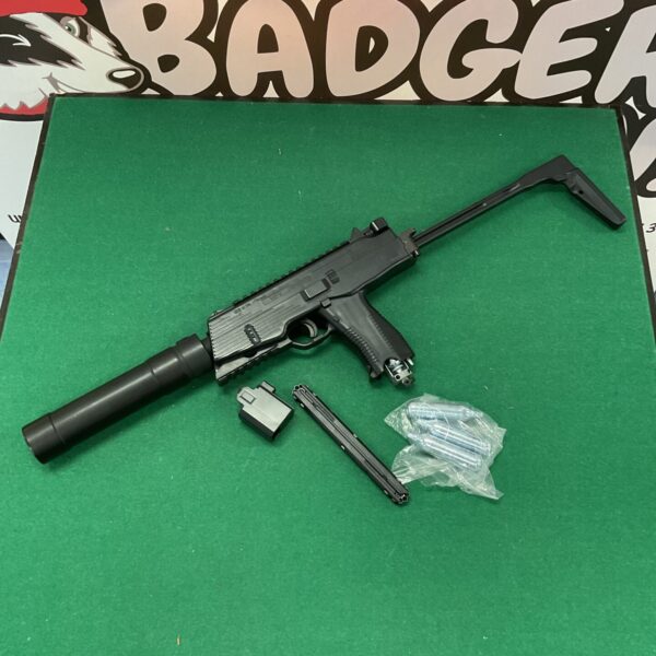 Gamo MP9 Co2 air pistol with folding stock and accessories.