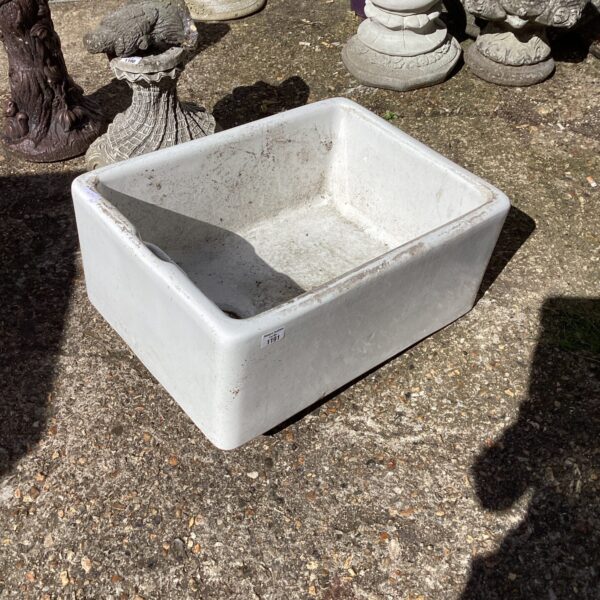 Vintage Armitage Shanks Belfast sink for farmhouse kitchens.