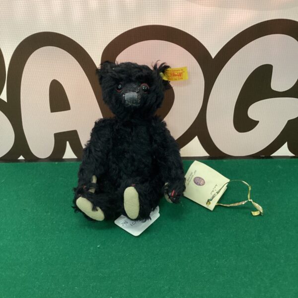 Antique Steiff Othello Mourning Bear, black mohair, collectible.