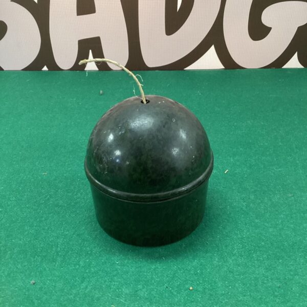 Vintage 1930s Bakelite string box for sewing supplies.