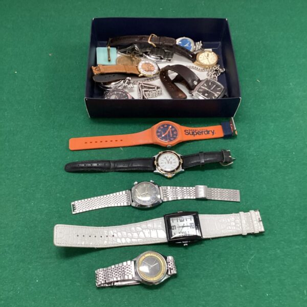 Mixed lot of wrist watches including Superdry and Diesel timepieces.