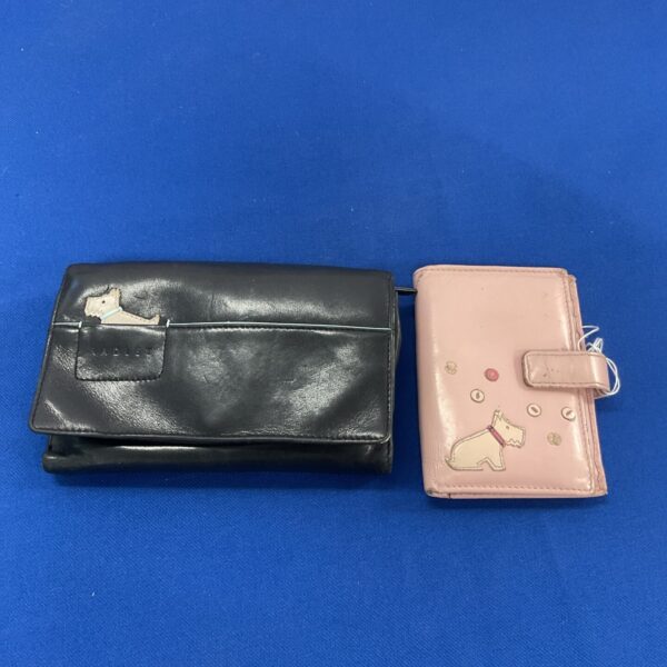 Pair of vintage Radley leather purses with dog motif.