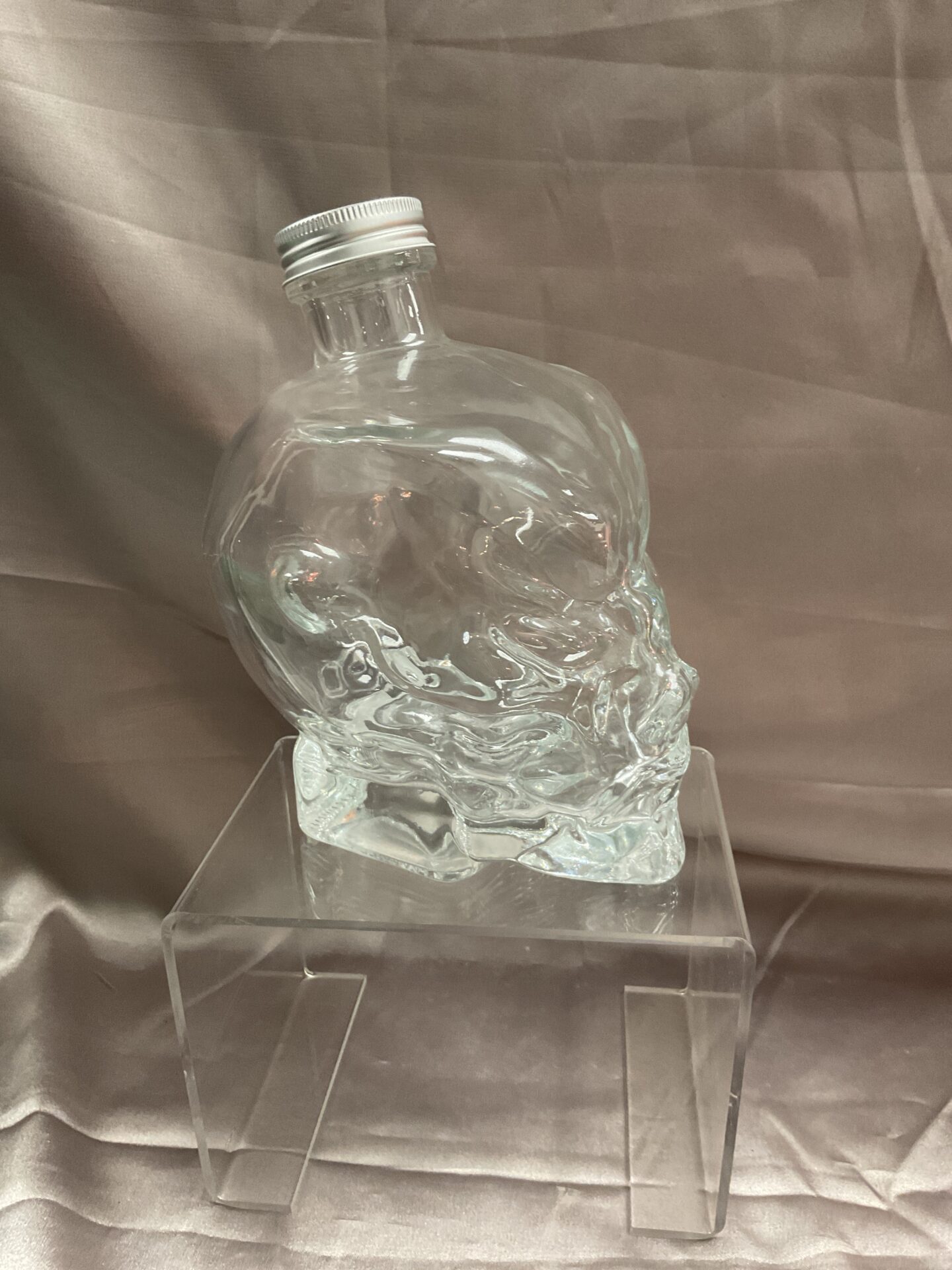925 Moulded Glass Devil Skull Bottle