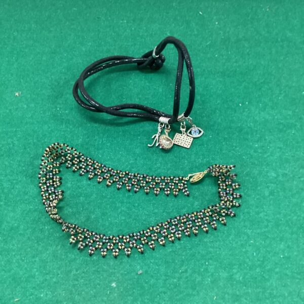 Pair of sparkling Diamonique necklaces with silver-tone chains.