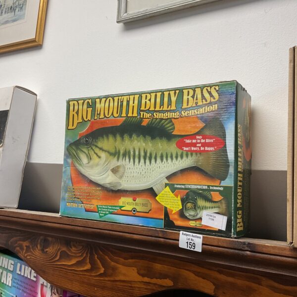 Big Mouth Billy Bass singing fish in its original box.