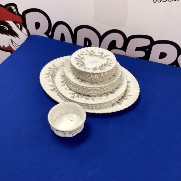 Royal Albert Brigadoon bone china plates and bowl set.