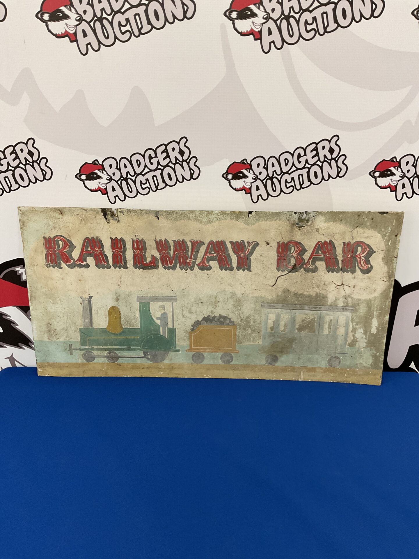 005 Vintage tin railway bar tin sign