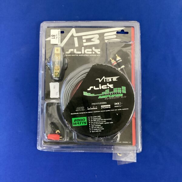 Vibe Slick amplifier wiring kit in packaging.