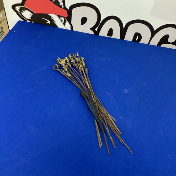Vintage Brasstopped skewers set for serving appetizers.