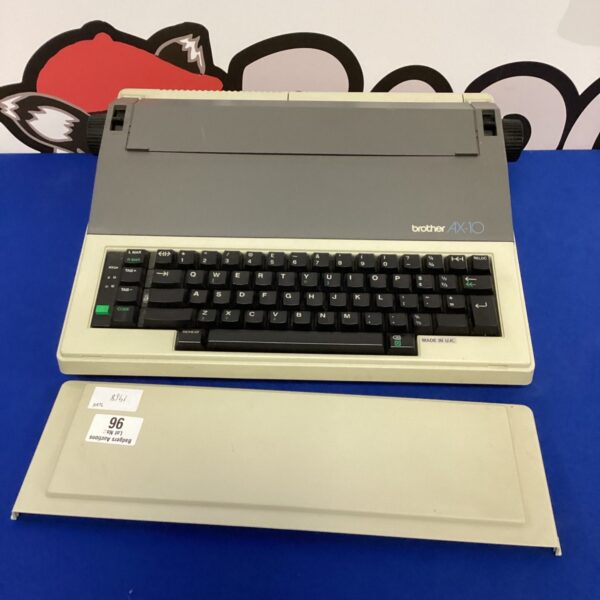 Vintage Brother AX-10 electric typewriter in grey.