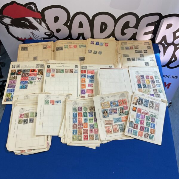 Large world stamp collection with vintage international stamps.