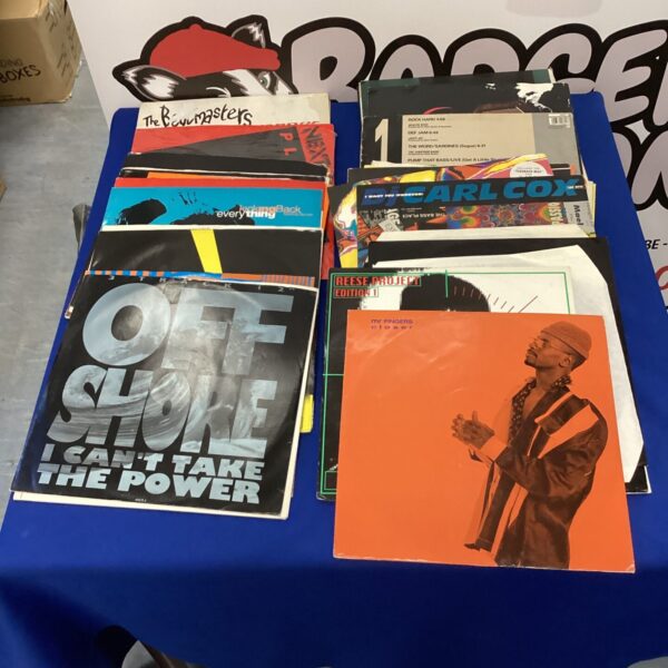 Bag of 12" dance music vinyl records including beatmasters