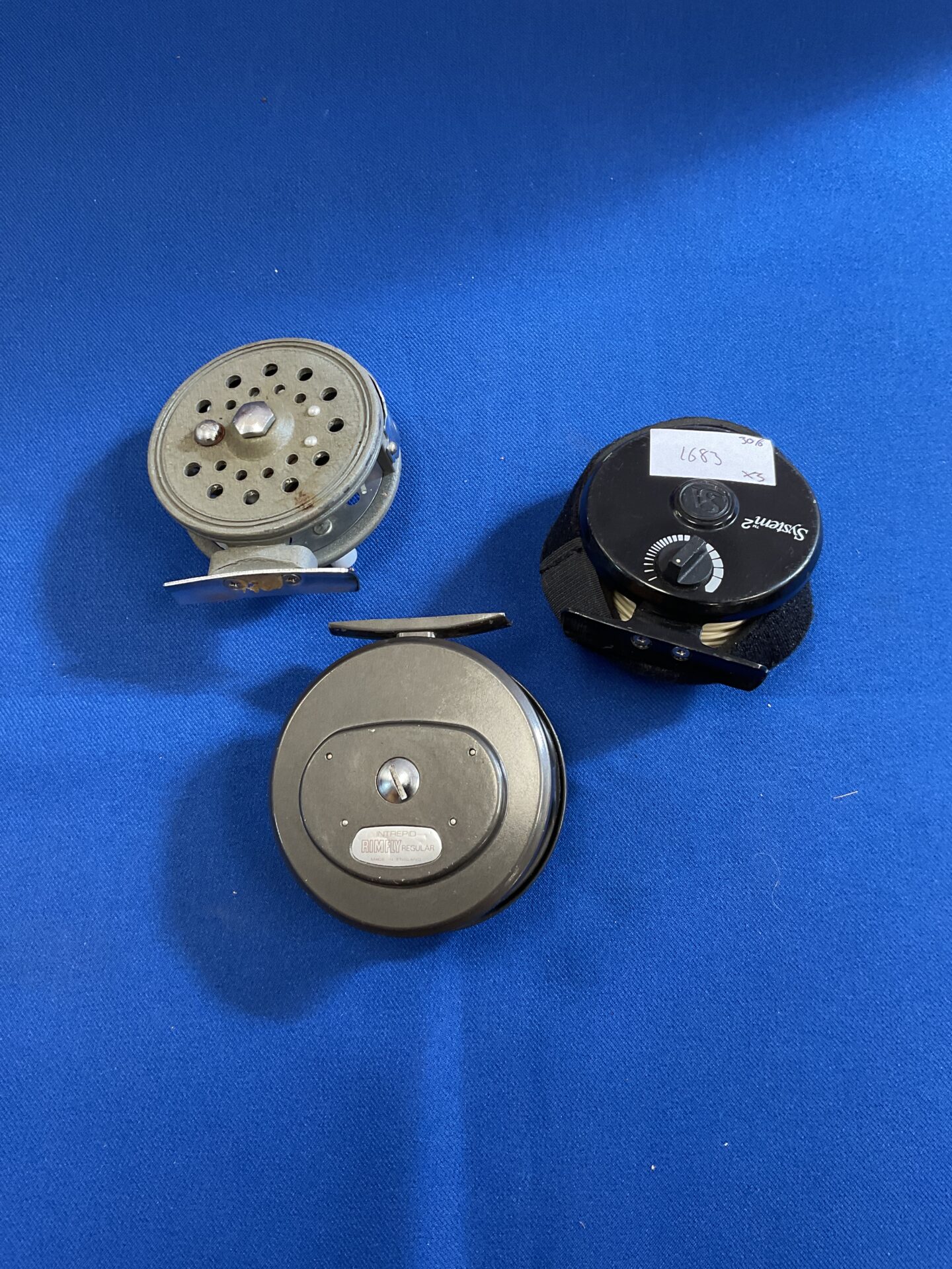 479 Three centre pin fly fishing reels inc intrepid rimfly