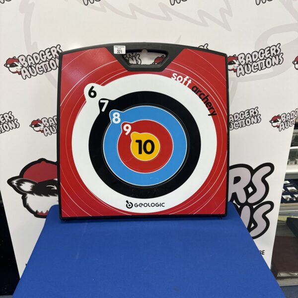 Geologic soft archery set with colorful target board.