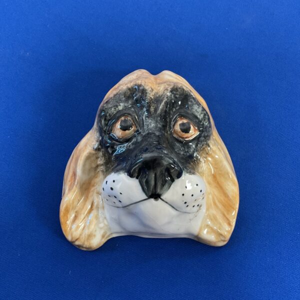 Vintage Toni Raymond pottery spaniel head sculpture.