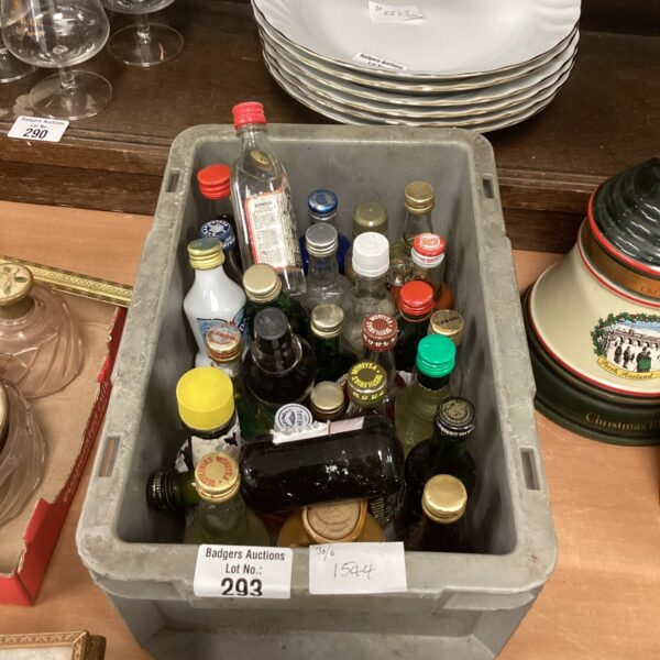 Lot of miniature spirit bottles for collectors.