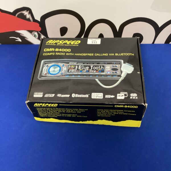 Ripspeed CMR-B4000 car stereo with Bluetooth hands free calling feature.