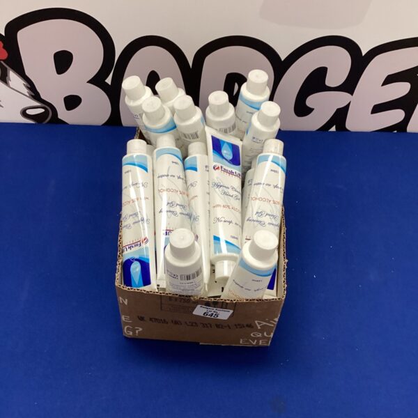 Bottle of Fresh Up hygienic hand cream with alcohol.