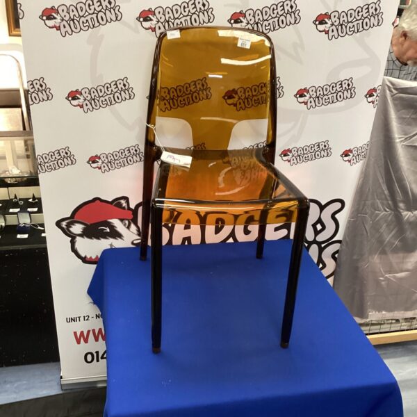 Clear acrylic Margot Infiniti chair, a retro 1970s design piece.