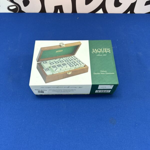 Vintage Jaques London double nine dominoes set in wooden box.