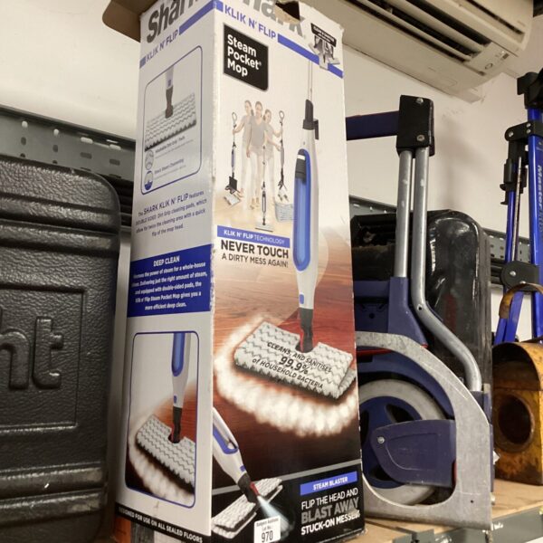 Shark Klik N Flip Steam Blaster steam mop for floor cleaning.
