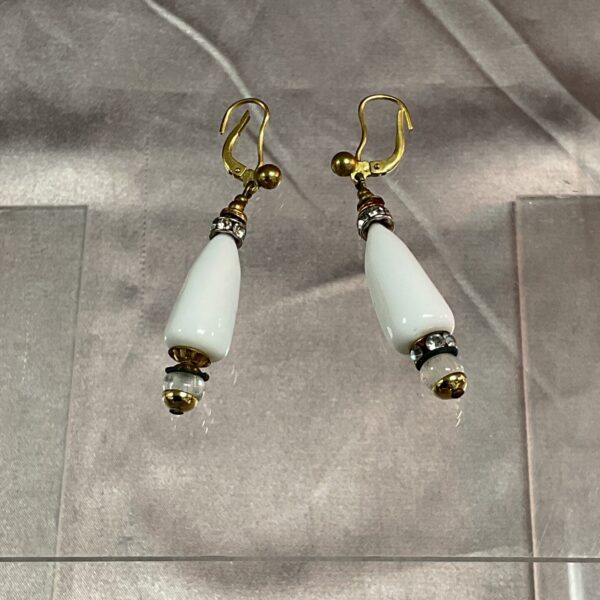 Pair of Murano Glass Drop Earrings Signed A.M
