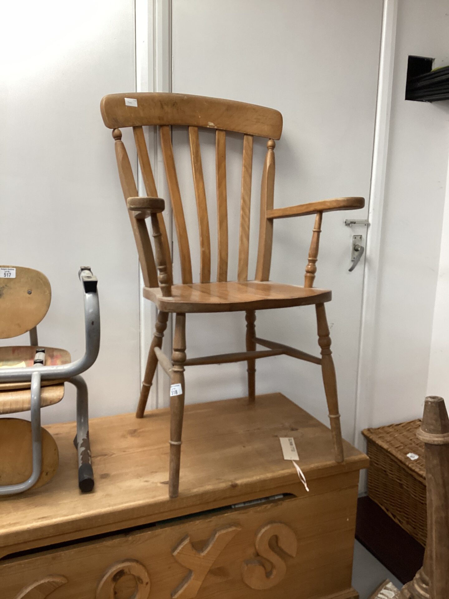 518 Pine carver dining chair