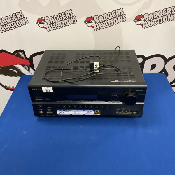 Onkyo TX-SR607 amplifier front view, home audio equipment.