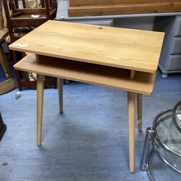 Side view of a vintage Habitat wooden desk.
