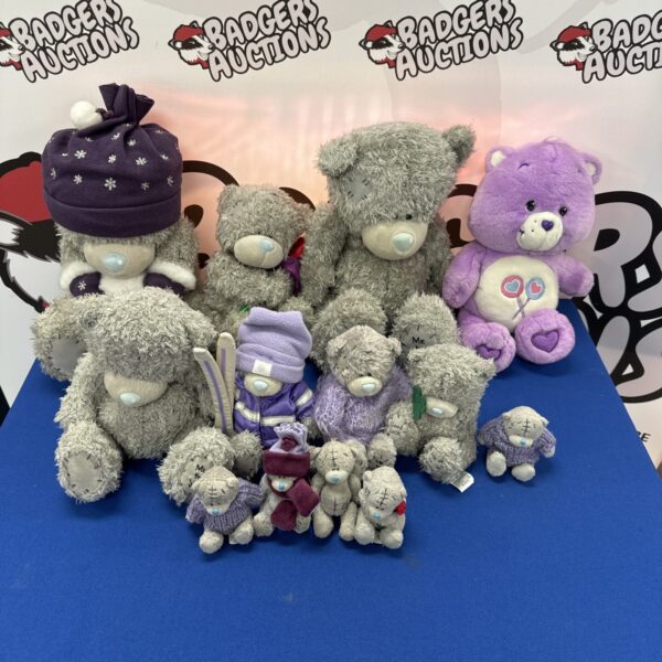 Me to You cuddly toys and a Care Bear plush toy collection.