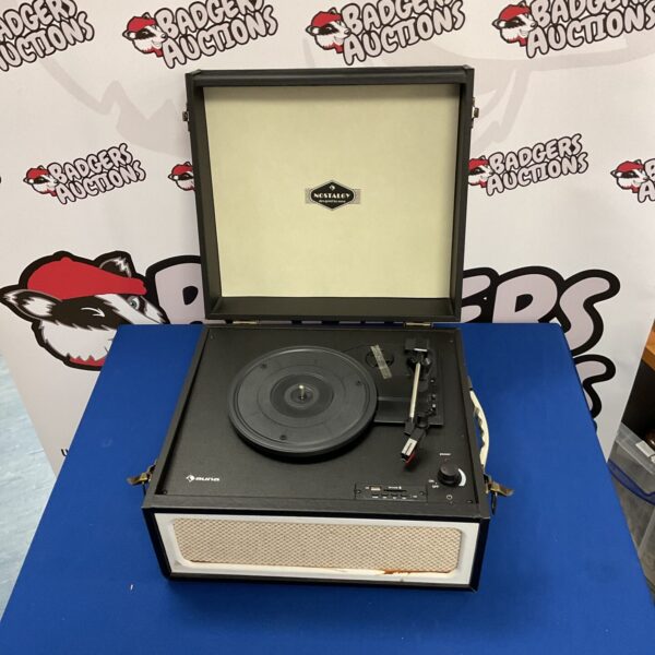 Vintage Auna Nostalgy vinyl player with attachable legs.
