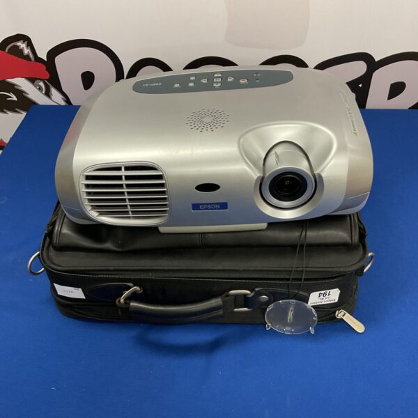 Vintage Epson EMP-S1 projector with carrying case for collectors.