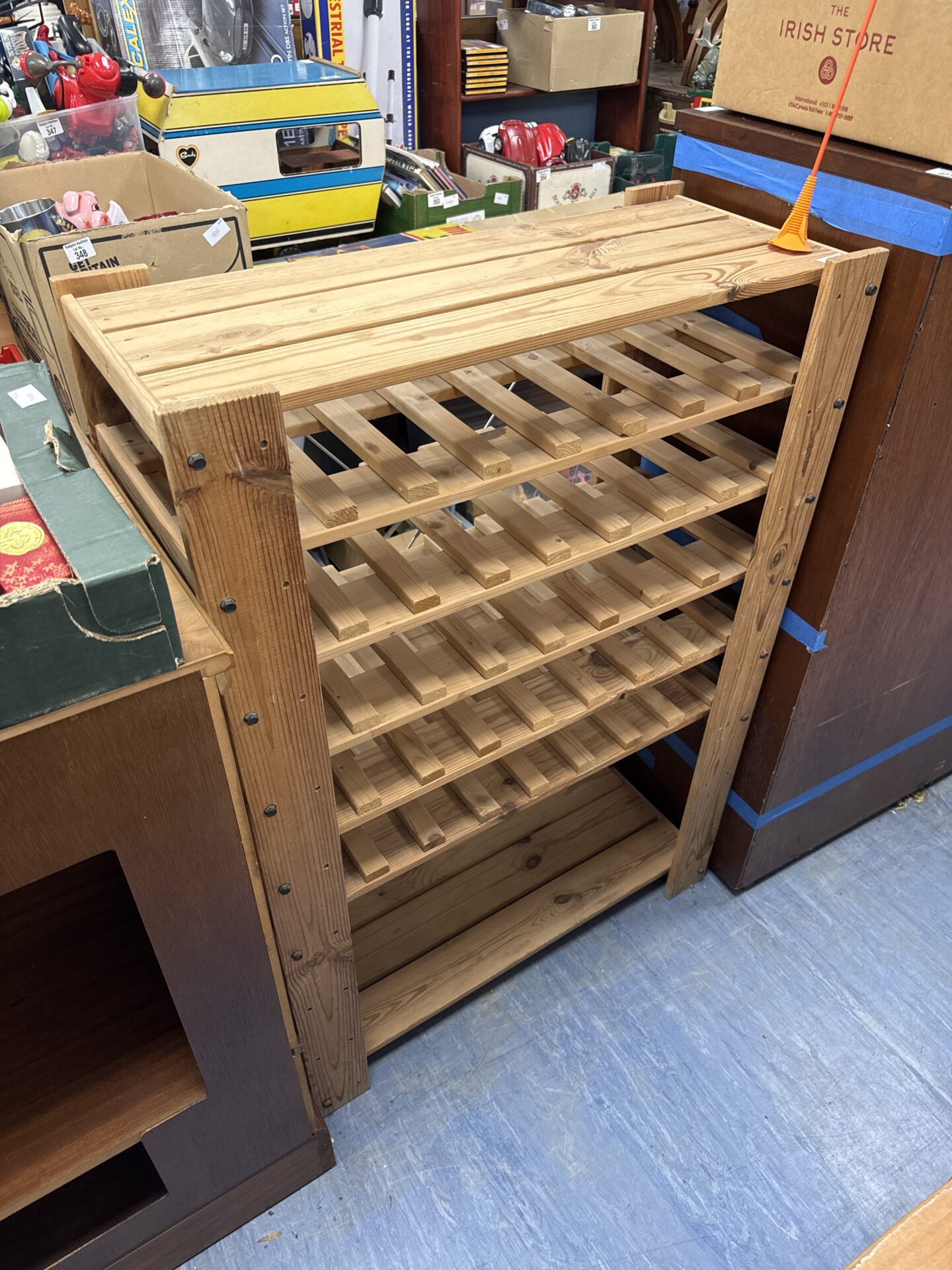 400 Pine larder bottle rack cabinet 30” length x 13” depth x 43” height