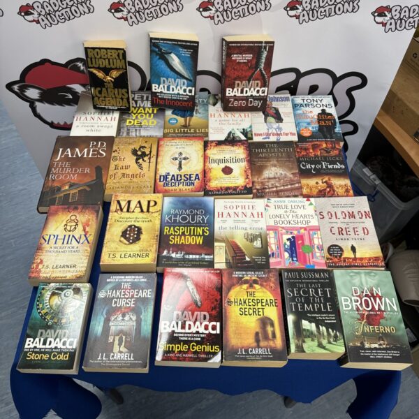 Selection of thriller novels by popular authors.