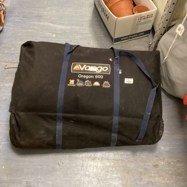 Vango Oregon 600 tent packed in a box, ready for camping.