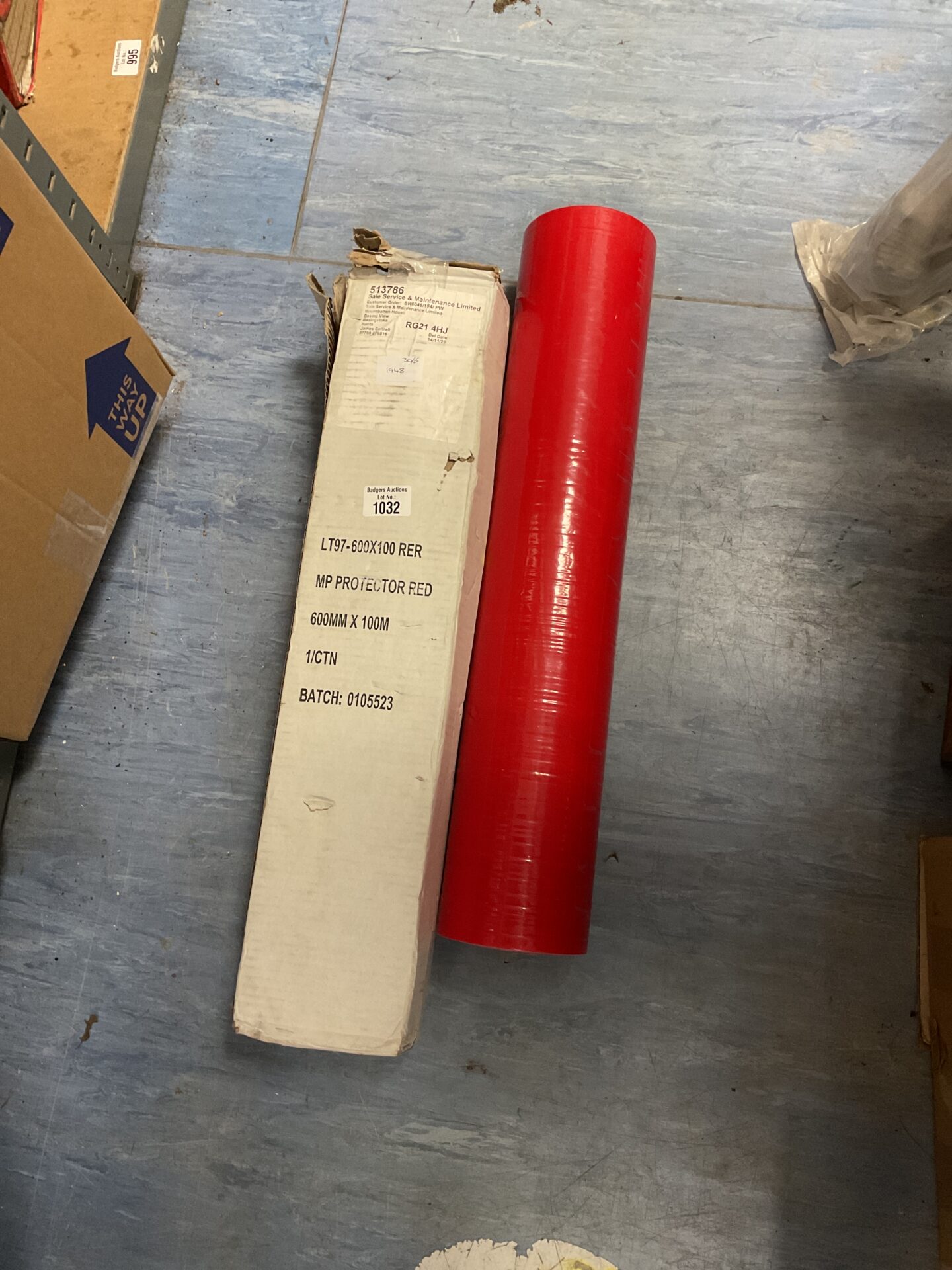1032 MP protector red 600mm wide x 100m plastic protection film