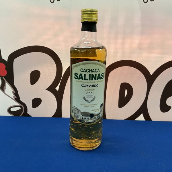 Vintage bottle of Salinas Carvalho Liqueur, Brazilian spirit.