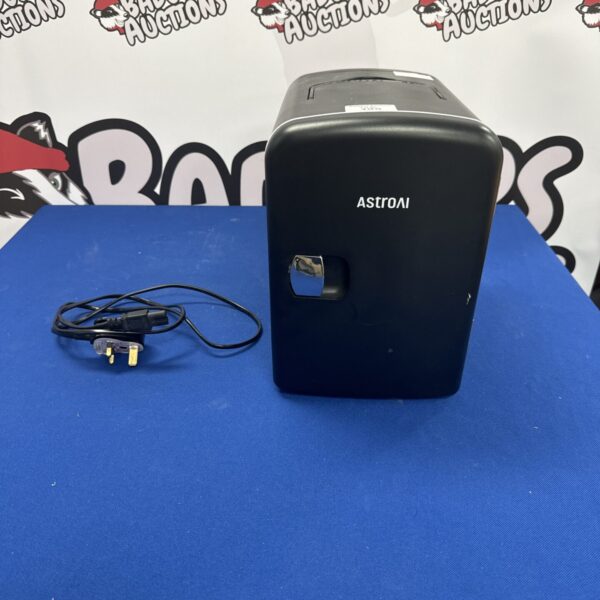 Front view of the Astroai desktop fridge, a small portable cooler.