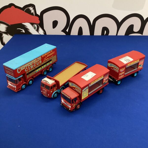 Red Corgi Chipperfield’s Circus truck, vintage diecast model.