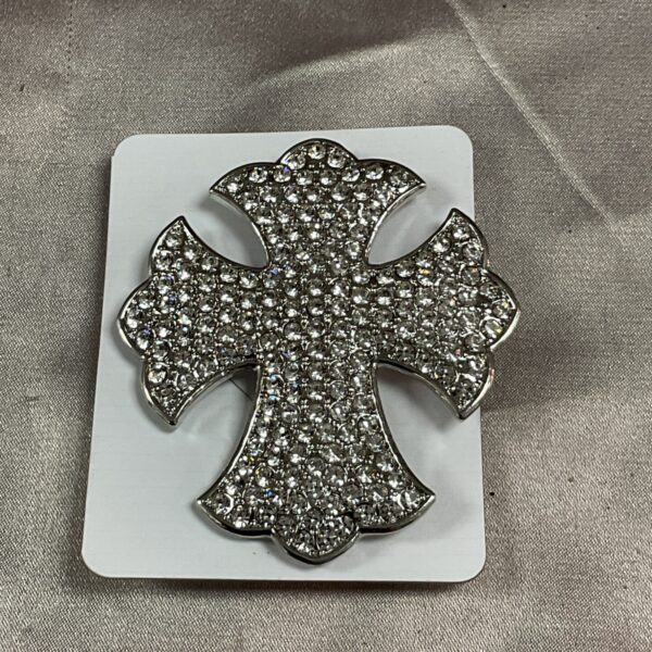 Sparkling Whitestone Cross brooch with crystal detailing.