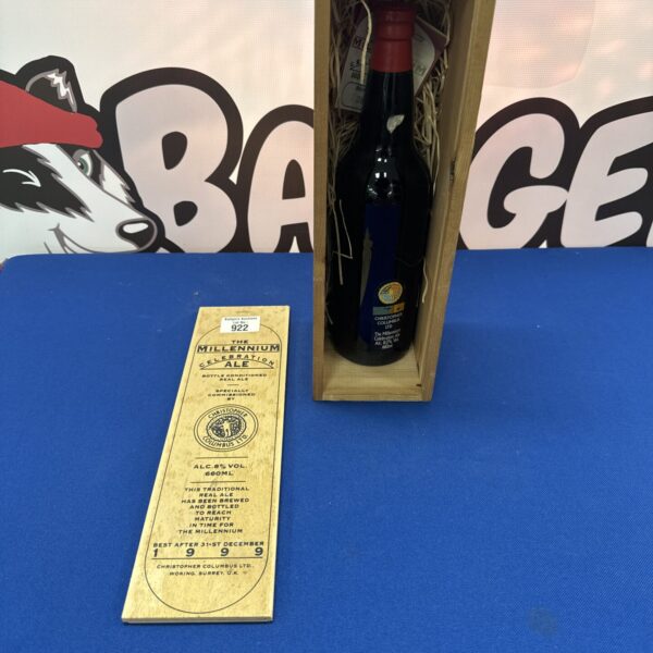 Vintage bottle of Christopher Columbus celebration ale for collectors.