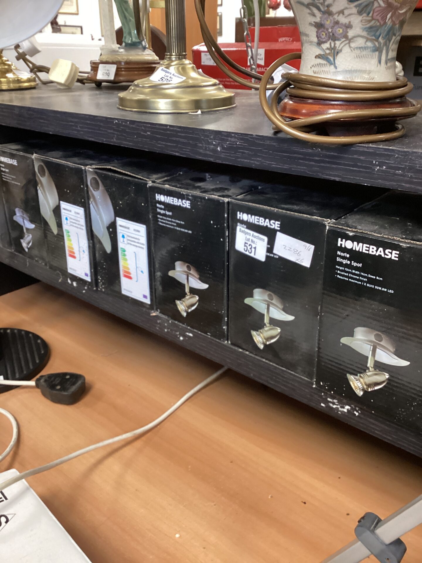 617 Six homebase ceiling spot lamps