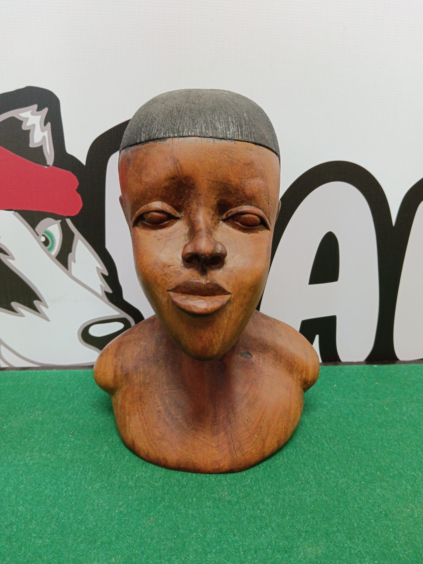 024 Carved wooden bust of an African boy