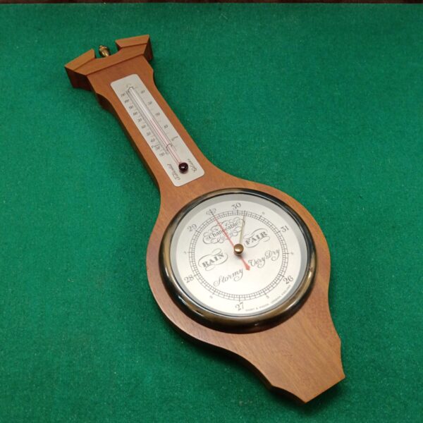 Antique Short & Mason barometer with wooden case and brass dial.