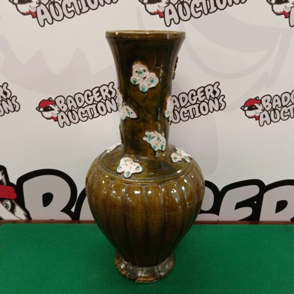 Large green glazed Hong Kong butterfly vase for collectors.