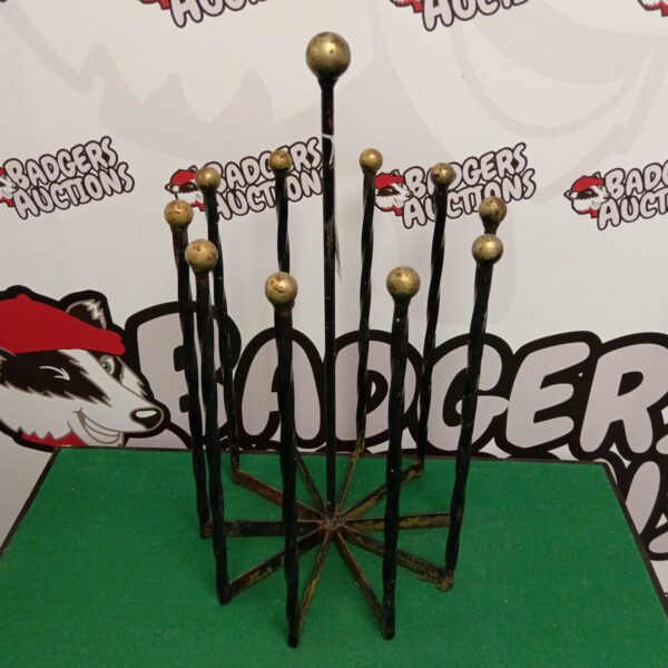 Antique wrought iron boot tree, a vintage Victorian boot stand.